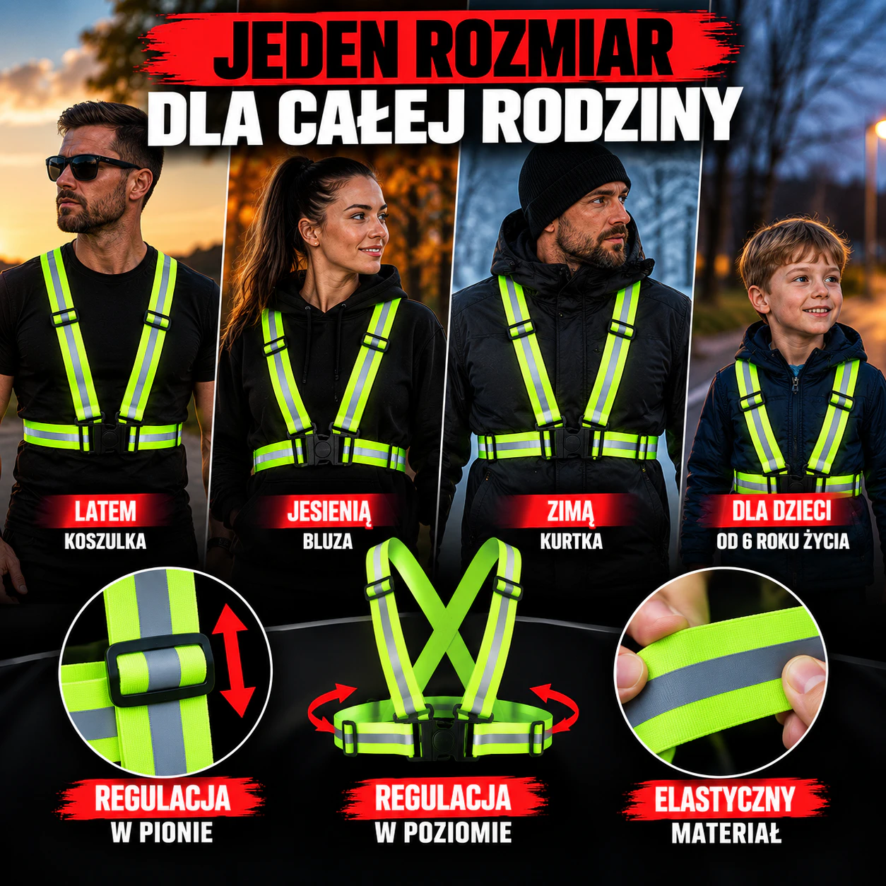 Dopasuj szelki dzięki wygodnej regulacji